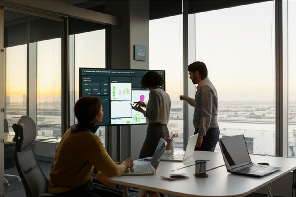 Equipo profesional trabajando